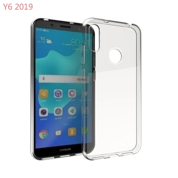 

100pcs/lot transparent smooth Soft TPU Cover Case For Huawei Y6 2019
