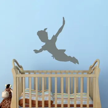 

Flying Peter Pan Shadow Wall Decals Vinyl Sticker Peter Pan Silhouette Fantasy Fairytale Wall Nursery Kids Room Home Decor JW105
