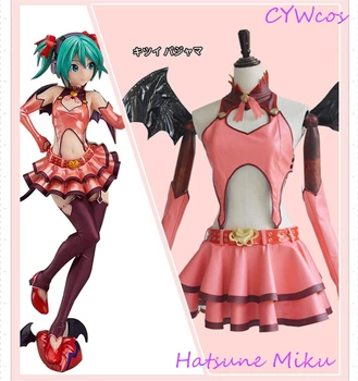 

VOCALOID Hatsune Miku Little Devil Heart Hunter Cosplay Costume Full Sets Halloween Costumes Top+Skirt+Wings+Gloves+Foot Cover