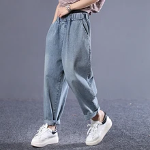 [EWQ] Весна Лето Новые эластичные Лоскутные Джинсовые Брюки с карманами уличная одежда женские джинсы Мода волна AE11905XL