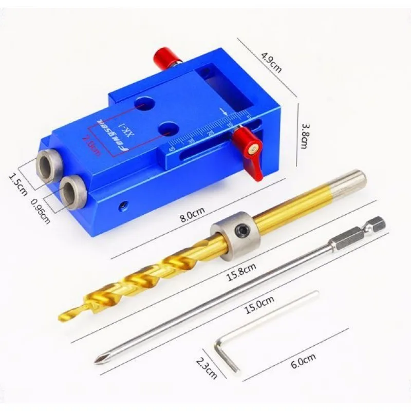 Деревообрабатывающая направляющая система наклонное отверстие сверла инструменты зажим База сверло комплект система карманное отверстие джиг набор плотник DIY Инструменты