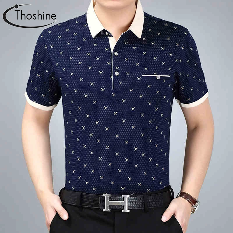 Thoshine Brand Summer Men Printed Polo Shirt Male Fashion Polo Shirts