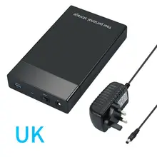 UKPlug высокоскоростной 2,5 дюйма/3,5 дюйма USB3.0 SATA 1153E жесткий диск коробка внешний корпус HDD чехол с адаптером питания аксессуар