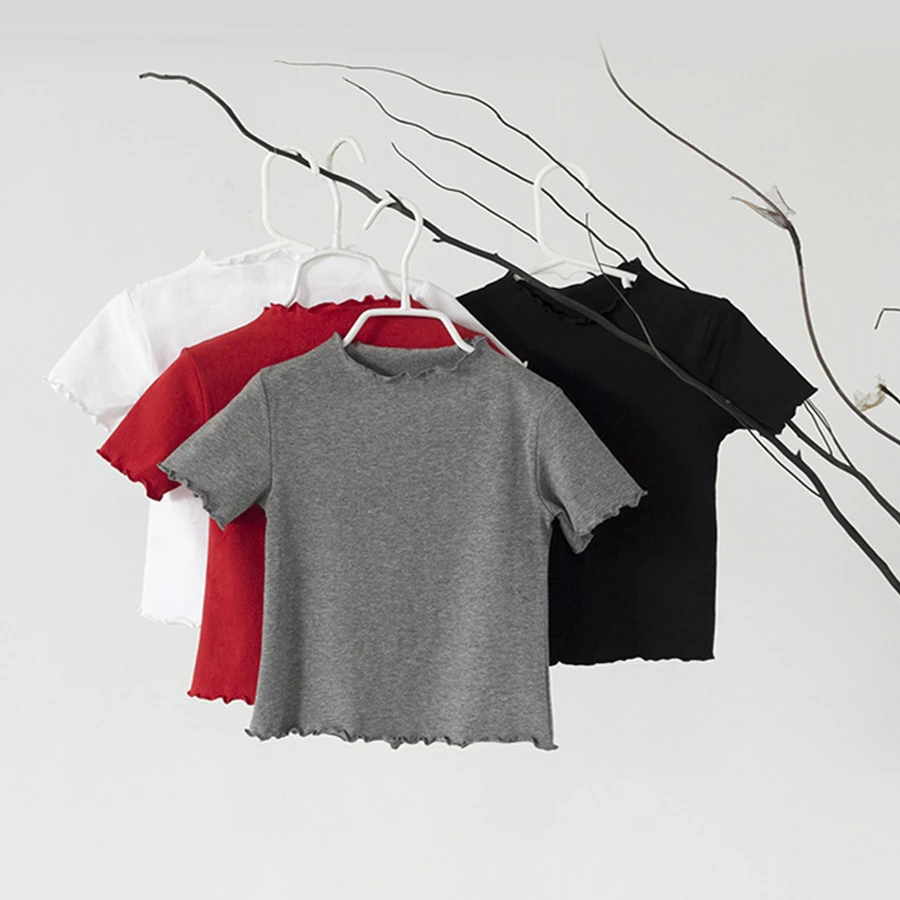 ブランド Girlstops 子供半袖無地白黒赤グレー Tシャツベビーガール Tシャツ夏 19 カジュアル無地 Tシャツ子供 Tees Aliexpress