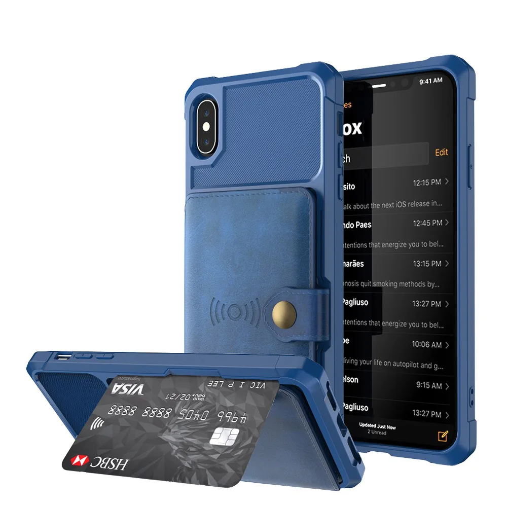 

Luxury Retro PU Leather Magnetic absorption Wallet Case for iPhone11 X XS MAX XR 7 8 Plus Cases Multi Card Holders Flip Cover