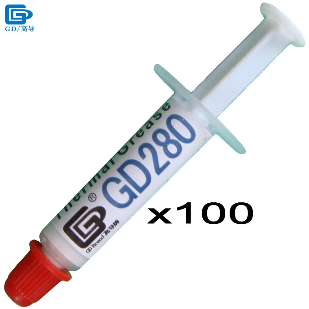

GD280 Thermal Conductive Grease Paste Silicone Plaster Heatsink Compound 100 Pieces Net Weight 1 Gram White Blister Packing SSY1