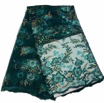 

High quality French Net Lace Fabric 2018 Latest african net lace fabric with stones mesh tulle fabric P457-3