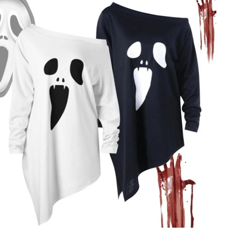 Женская футболка с длинным рукавом Ghost повседневная забавная Футболка принтом