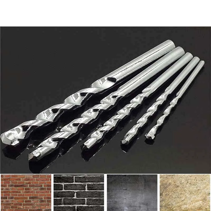 5Pcs Set Alloy Masonry Cement Drill Bits Concrete Drilling 4 10mm Tools