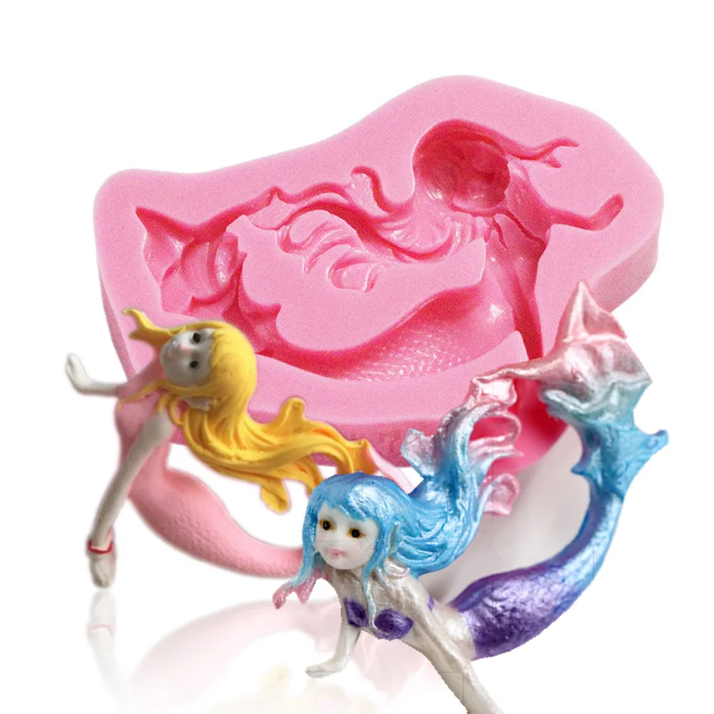 

3D Fairy Mermaid Silicone Cake Mold Chocolate Candy Fondant Cutter Soap Baking Tools Kitchen Accessories Cookie Cutter