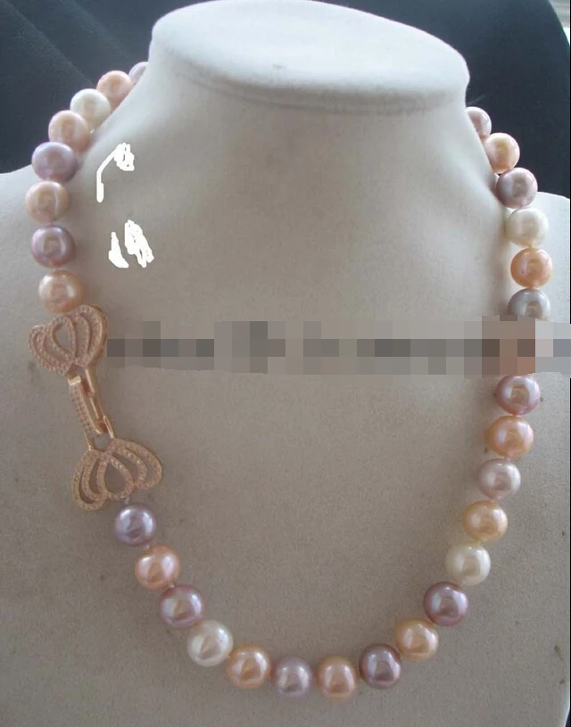 

0002987 freshwater pearl multicolor round AA necklace 18