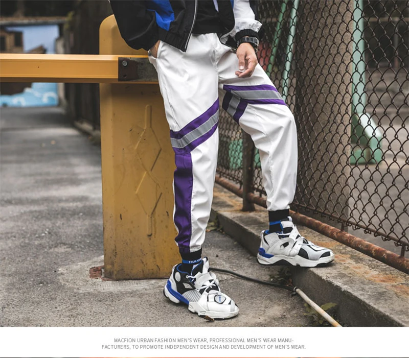 Loose Hip Hop Cargo Pants Men Camouflage Patchwork Harem Mens Trousers Streetwear  (63)