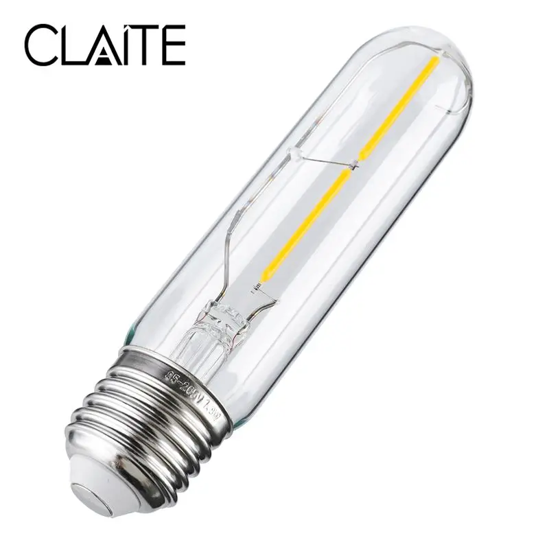 CLAITE T10 E27 1 8 W теплый белый 200LM COB Светодиодная лампа накаливания Ретро Эдисон AC110 240V