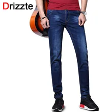 Drizzte модные мужские джинсы летние Стрейчевые синие тонкие джинсы мужские зауженные джинсы размер 30 32 34 35 36 38 джинсы