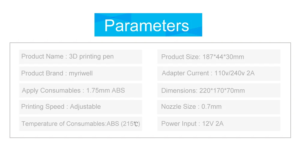 Myriwell RP-100A 3d Ручка или 100 м 1,75 мм abs 3d принтер Ручка 3d печать Ручка Рождественский подарок для детей Рисование игрушки подарок на год