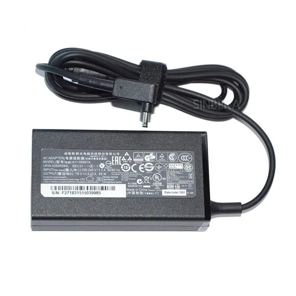 

65W Power Adapter for acer PA-1650-80 KP.06503.006 NP.ADT11.00F KP.06503.007 19V Laptop AC DC Charger carregador portatil 3.0mm