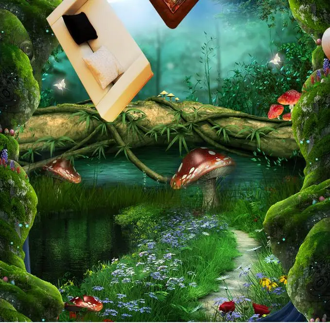

Fantasy magic 3d flooring wallpapers bedrooms Forest path 3d floor wall papers home decor living room 3d floor painting
