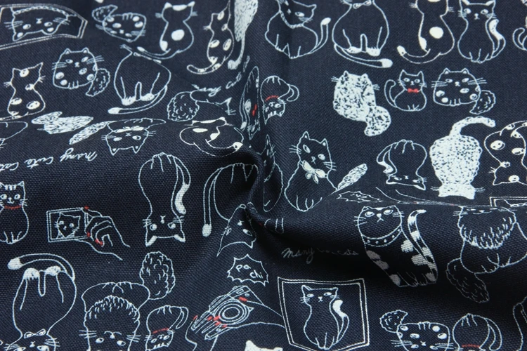 Половина ярда утолщаются хлопчатобумажная ткань с рисунком кота, ручная работа DIY лоскутное мешок одежды платье Ткань хлопок B32