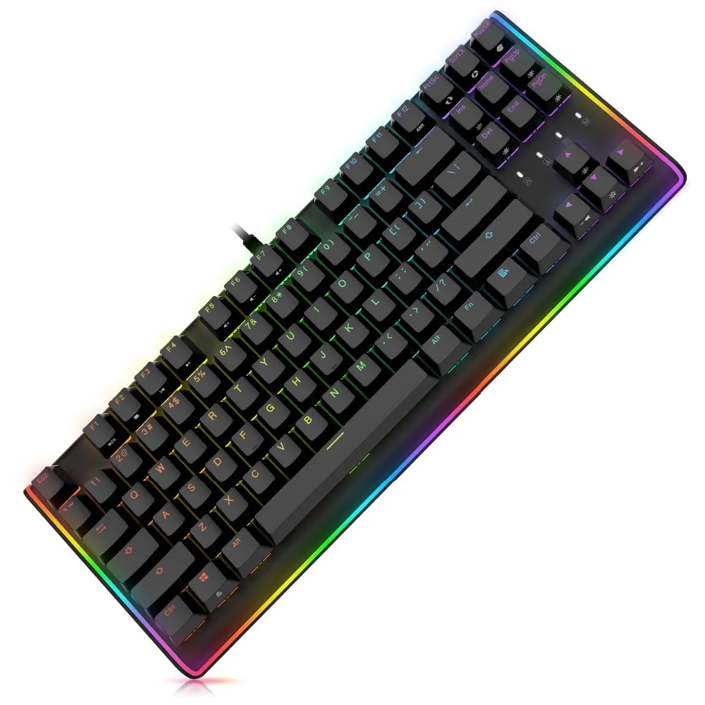 Игровая механическая клавиатура 87 ключ RGB светодиодный светильник с подсветкой плавный геймерская Клавиатура Cherry MX Switch-QWERTY-Layout