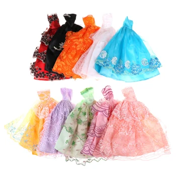 

5Pcs Wondeful Wedding Dress Party Gown Princess Cute Outfit Clothes For doll Doll Girls' Gift Dolls Accessories