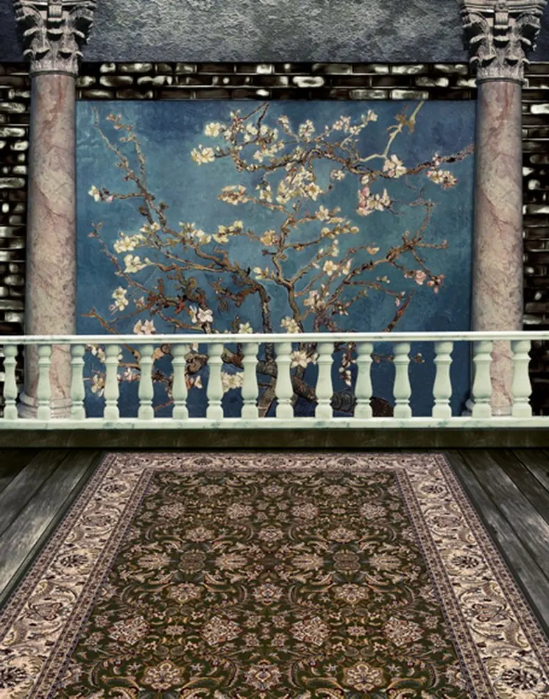 

5x7ft Carpet Flowers Tree Photography Backdrops Photo Props Studio Background