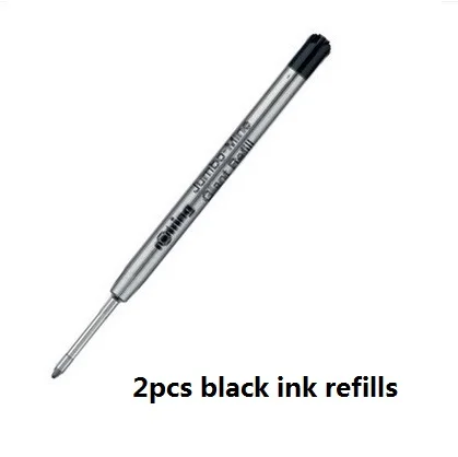 Шариковые ручки Rotring Tikky, синие чернила, M, ручка, школьные и офисные канцелярские принадлежности, 1 штука - Color: 2pcs black refills