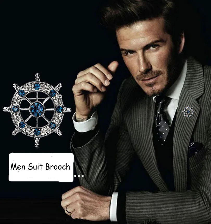 Fashion Lapel badges Broche Vintage Mens Flower Suit Lapel Pins Rudder