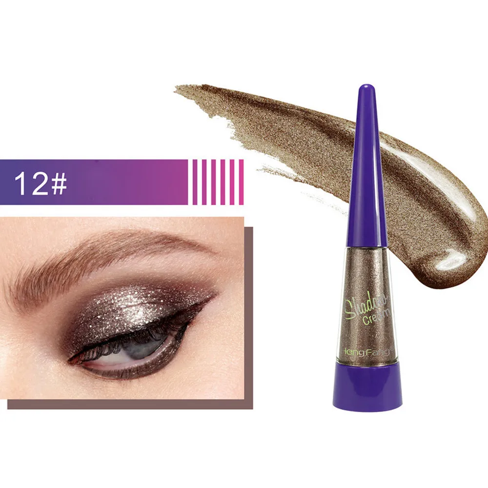 Металлический Блестящий Smoky Eyes тени для век водоустойчивые, блестящие жидкая подводка для глаз, профессиональный макияж жидкость для снятия макияжа глаз 5,13