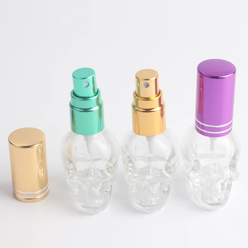 

BLPP-1P free shipping, glass skull bottle, 8ml, portable travel perfume bottle, perfume sprayer, you can add perfume empty bottl