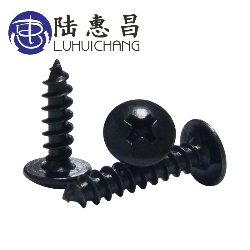 luchang 100Pcs M3 M3.5 Wood Truss Screw with Black Self-tapping Small Screws