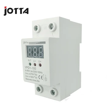 

CE 80A 220V automatic reconnect over voltage and under voltage protection protective device relay with Voltmeter voltage monitor