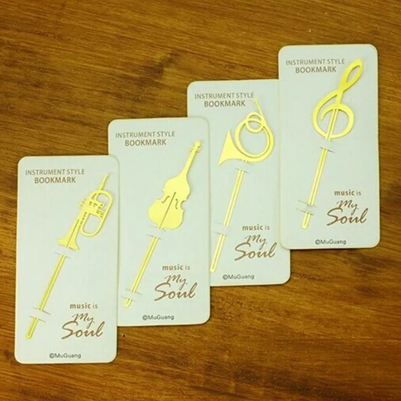 

Cute Bookmark Metal Music Bookmarks Exquisite Western Musical Instrument Book Folder Business Bookmark Office Student Stationery