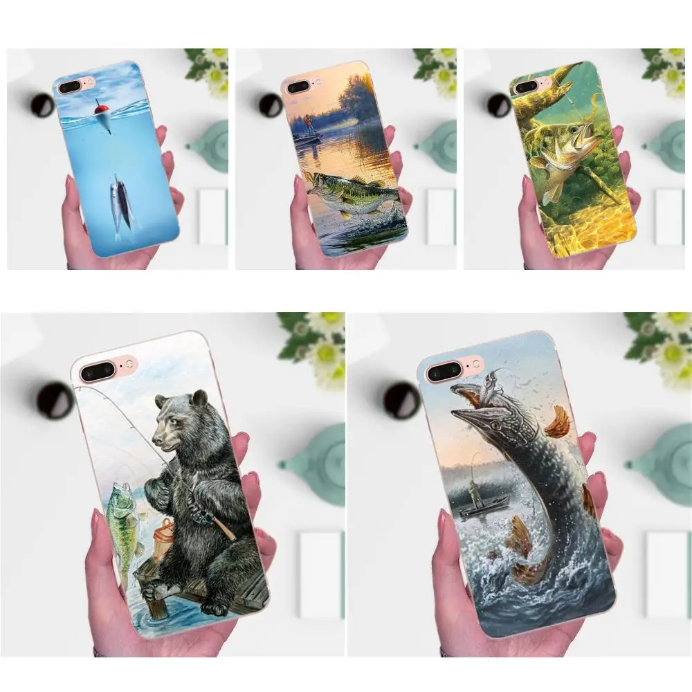 Мягкий телефон с принтом для Xiaomi Redmi Note 2 3 3S 4 4A 4X 5 5A 6 6A Pro Plus Bass Fishing | Мобильные