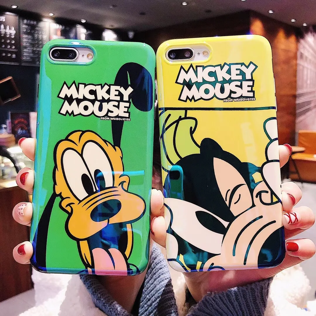 

Coque Cartoon Minnie Blu-ray 360 Full Cover Phone Case+Screen Protector for IPhone X 8 7 6 S 6S Plus for XS XR XS max TPU Cover