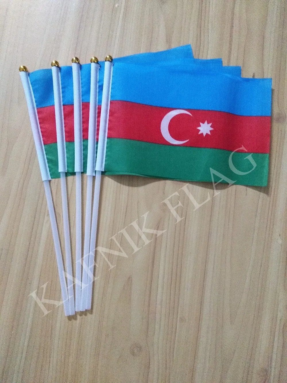 

KAFNIK,5pcs 14*21cm Azerbaijan Hand Waving National hand Flag with Pole for advertisement decoration, free shipping
