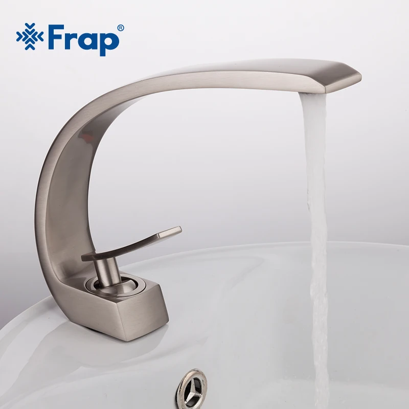 Preise Frap neue bad Becken Wasserhahn Messing Chrom Wasserhahn Pinsel Nickel Waschbecken Mischbatterie Eitelkeit Heißer Kaltes Wasser Badezimmer Armaturen y10004  5 6 7