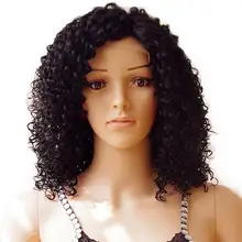 S-noilite 40 см бесклеевой кудрявый боб парик фронта шнурка термостойкие синтетические волосы натуральные парики шнурка для женщин