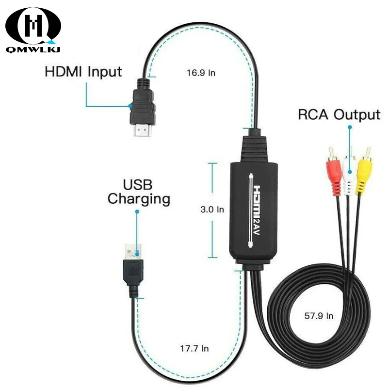 HDMI штекер 3 RCA Видео Аудио AV кабель конвертер аудио видео адаптер для 1080P HDTV DVD всех устройств