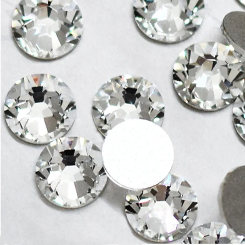

Super deal Shiny 1440PCS SS2 to ss10 non hotfix rhinestone Clear Crystal color 3D Nail Art Decorations Flatback Rhinestones
