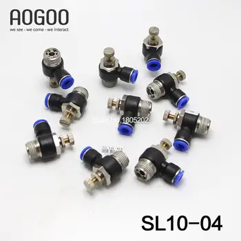 

2Pcs/lot Tube 10mm Thread G1/2 Pneumatic throttle valve pneumatically Quick Connector exhaust valve SL10-04