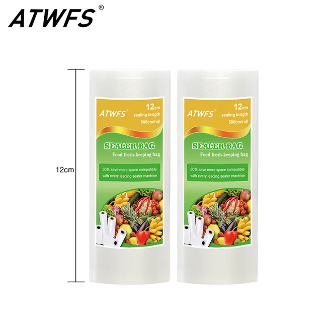Atwfs Newest 12cmx500cm Roll Vacuum Bags For Food Storage Saver Atwfs Newest 12cmx500cm Roll Vacuum Bags For Food Storage Saver Packaging Sealer
