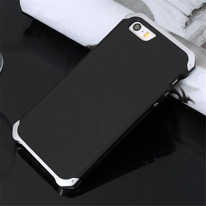 

For IPhone X XS MAX 8 6 6S 7 Plus 5S SE XR Case Metal Frame 3 in 1 Hybrid PC Hard Cover Aluminum Alloy Mobile Bumper Case