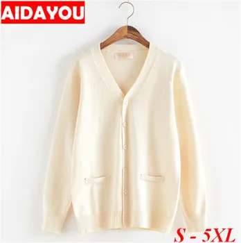 

Womens Cardigan Sweater Petite Supima Cotton Long Sleeve Plus Size 5XL Knitted Sweaters Japanese Style ouc556