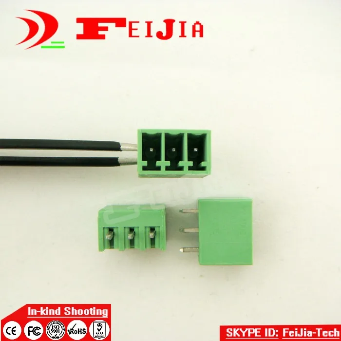 (50 шт./лот) 15edg 3. 5 3p прямой штырь PCB винтовой клеммный блок коннектор 3 мм шаг штыря