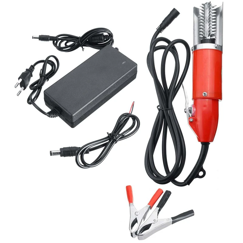 

120W Waterproof Electric Fish Scale Scraper Fishing Scalers Clean Easy Fish Stripper Remover Cleaner Tool Charging Adapter,Eu