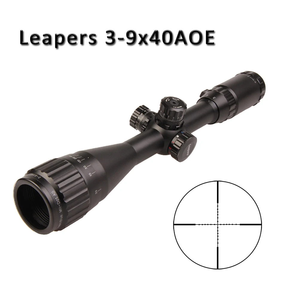 حار مشهد بصري LEAPERS 3-9X40 بندقية Riflescope Mil نقطة نطاق البصريات بندقية Riflescope البصر الصيد ل شاس تهدف نطاق بندقية قضاء استرجاع