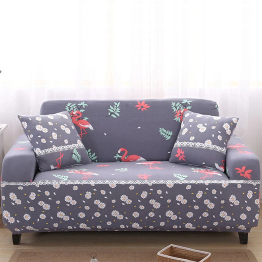 

Sectional Couch Cover Grey Sofa Cover Pink Flamingo Elastic Cover Daisy Flower Protector Sofa Covers For Living Room Strentch