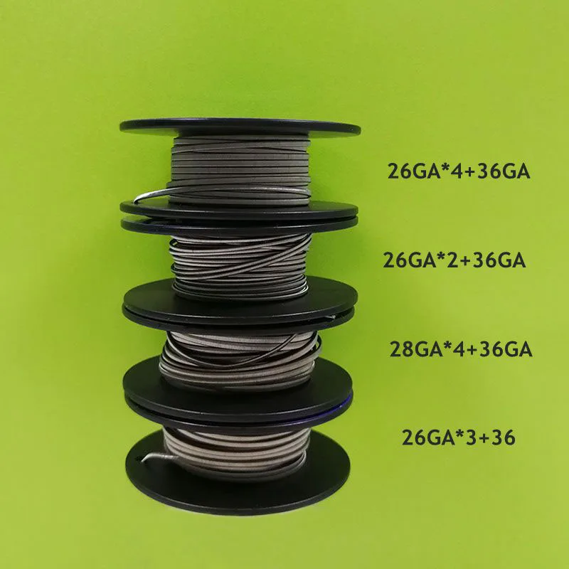 

10feet Tri-Core Fused Clapton SS316L KA1 Ni80 Stainless Steel SS316 DIY Vape Coil Resistance Wire for Electronic Cigarette RDA