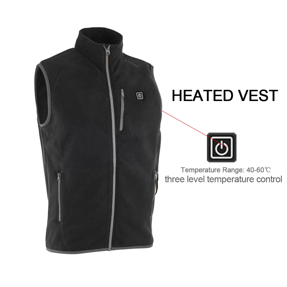 New arrival USB battery heating vest winter men vest charging Fleece