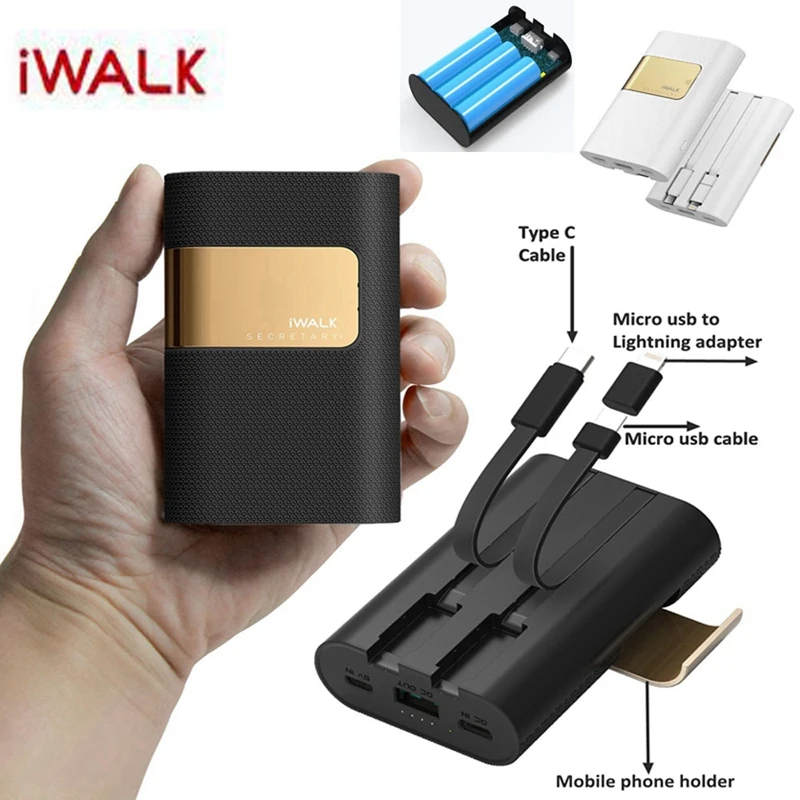 IWalk Quick Charge 3,0 Мощность банк PD QC3.0 9V 12V с USB-C кабель для передачи данных для iPhone X 8 Xiaomi Mi8 samsung S8 huawei P20 Oneplus 6T